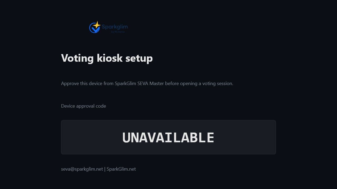 SparkGlim SEVA voting kiosk screenshot