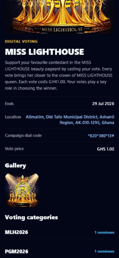 SparkGlim user app Voting campaign details screenshot