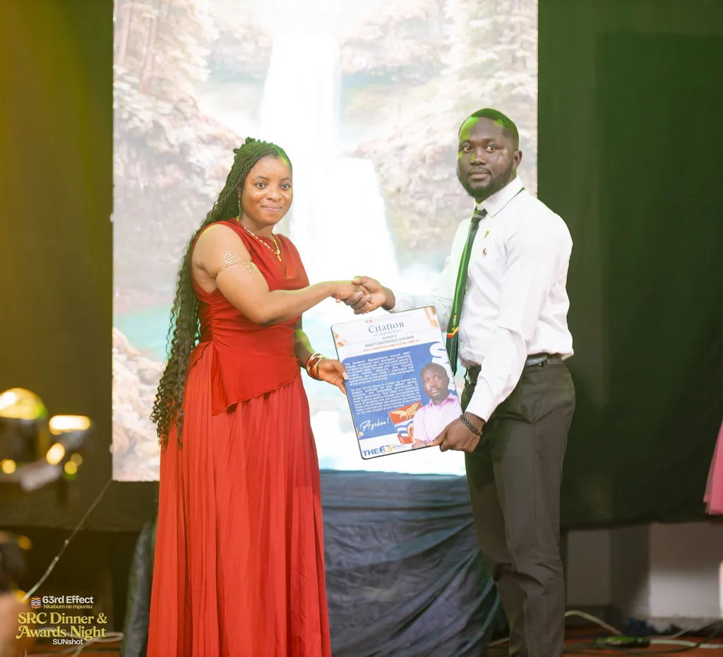 Award presentation on the event stage