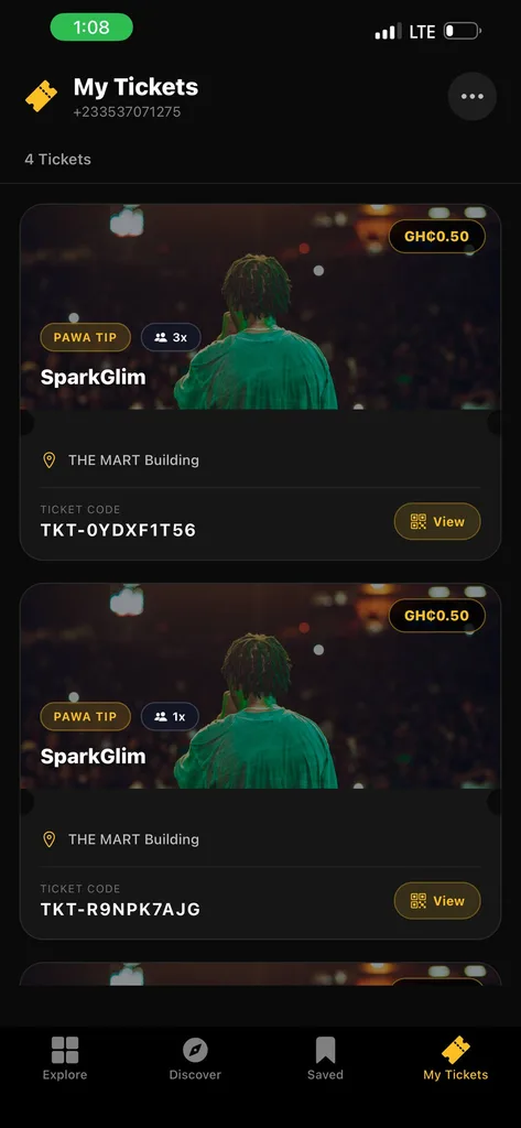 Your Tickets, Receipts, and Account Activity in One Place supporting SparkGlim product view 1