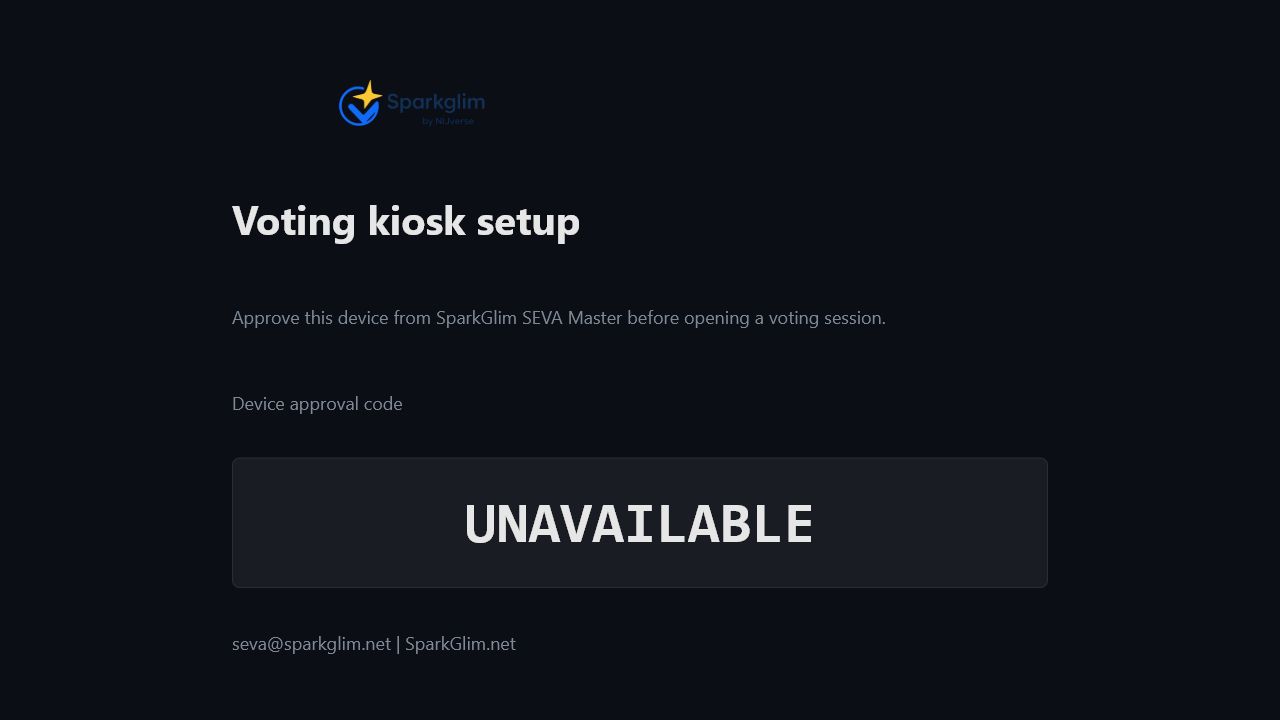 SparkGlim SEVA voting kiosk screenshot